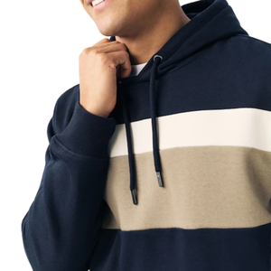 Sweat à capuche en molleton de coton à blocs de couleur d'hiver, chaud, décontracté, à manches longues, streetwear, panneau contrasté, vente en gros - Product Image 5