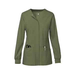 Enfermería Scrubs Reutilizable Hospital de invierno Spandex Uniformes Suave Elástico Tallas grandes Fleece Scrub Jacket para Lady Doctors - Product Image 5