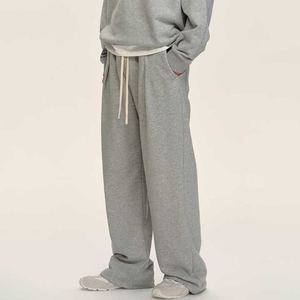 กางเกงผ้าฝ้ายเฮฟวี่เวทฟอกสีเข้มกางเกงวิ่งจ๊อกกิ้งกางเกงวอร์มเอวยางยืดเย็บปะติดปะต่อกันแบบลำลอง - Product Image 3