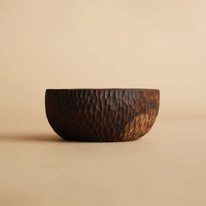 Cuenco de madera personalizable de calidad Premium hecho a mano rústico patrón de textura única ensalada fruta decoración del hogar Natural - Product Image 1