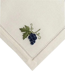 Servilletas de cóctel con diseño de uva al por mayor personalizadas, servilletas de bebidas Hemstitch, 100% algodón, tamaño 6x6 "para eventos de Bar de Hotel en casa - Product Image 2