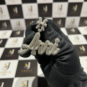 Pendentifs et breloques en argent S925 de luxe, diamant Moissanite VVS, personnalisés avec un nom, style hip-hop, bijoux fins pour hommes et femmes - Product Image 4