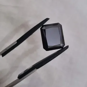 Pendentif en diamant Moissanite en forme d'émeraude noire 22.70ct 15.50*18mm excellente coupe 20mm laboratoire créé 8 mm bijoux personnalisés - Product Image 5