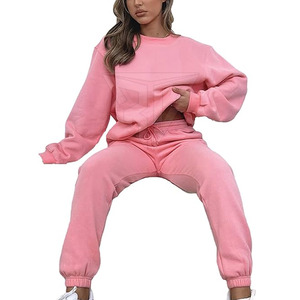 Nuevo Diseño de Invierno, Conjunto Deportivo de Color Sólido de 2 Piezas para Mujer, Manga Larga, 100% Algodón, Transpirable, Colores Personalizados, Alta Calidad - Product Image 6