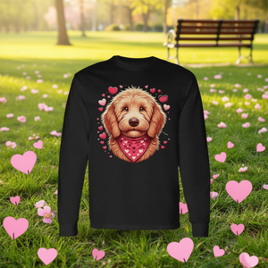 Camiseta de Manga Larga con Corazones de San Valentín para Perros Golden Doodle, Producto Promocional para Mascotas - Product Image 3