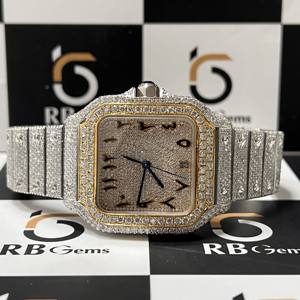 Montre automatique à quartz de luxe Hip Hop entièrement personnalisée en acier inoxydable avec diamant Moissanite certifié IGI VVS pour hommes - Product Image 5