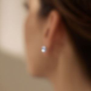 Orecchini a Perno Classici da Donna in Argento Sterling 925 con Tanzanite Naturale Taglio Ovale 4x3mm, Idea Regalo - Product Image 3