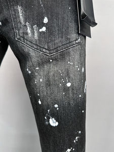Nueva moda 100% pantalones vaqueros desgastados de algodón pantalones de mezclilla de lavado de ropa de calle de alta calidad para hombres - Product Image 6