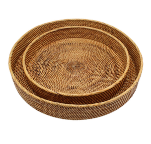 Plateau flottant pour piscine en rotin, différentes tailles, 3 pièces, poignée en bois, plateau en rotin fait sur mesure - Product Image 5