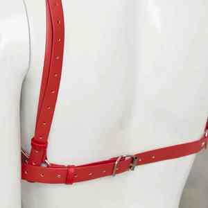 Sujetador de cuero para mujer de talla grande para adultos transpirable ligero teñido liso con logotipo frontal estilo simple - Product Image 6