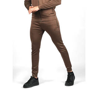 Conjunto Deportivo de 2 Piezas para Hombre, Chándal con Logotipo Personalizado, Marrón, Poliéster, Corte Ajustado, Ropa Deportiva de Entrenamiento, Fabricante OEM ODM - Product Image 3