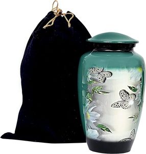 ACUBE INDUSTRIES-Urna de Cremación de Mariposa para Cenizas, Jarrón Funerario de Mesa de Aluminio Premium, Hecho a Mano - Product Image 1