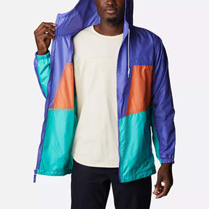 Veste coupe-vent d'extérieur pour hommes de marque personnalisée veste coupe-vent légère à capuche en tissu écologique imperméable pour l'hiver - Product Image 1