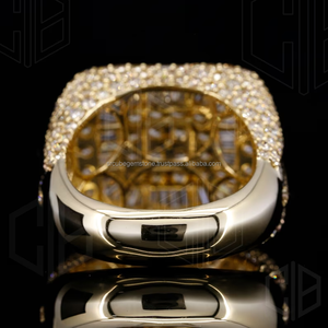 Anillo de Diamantes Simulados de Laboratorio, Anillo Hip Hop con Incrustaciones, Anillo Ancho para Raperos, para Hombre - Product Image 4