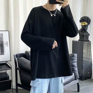 Autumn Casual Men's 100% Cotton <b>Long</b> <b>Sleeve</b> T-Shirt Loose Fit Stylish Lightweight <b>Base</b> <b>Layer</b> Top for Daily Wear - Product Image 3
