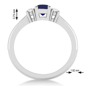 Anillo de oro blanco de 14 quilates al por mayor con piedras preciosas de zafiro azul natural y joyería de compromiso de halo de diamante para mujeres Envío Directo - Product Image 4