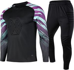Conjunto de camiseta y pantalones de portero para adultos y niños, camisetas de portero de fútbol de manga larga, Kit de uniforme de portero, Jersey de portero de tasa ajustable - Product Image 4