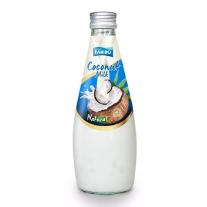 Venta al por mayor bebida de leche de coco bebida de tendencia caliente 2024 con Nata de Coco y sabor a fruta botella de vidrio de 290 ml Etiqueta Privada - Product Image 1