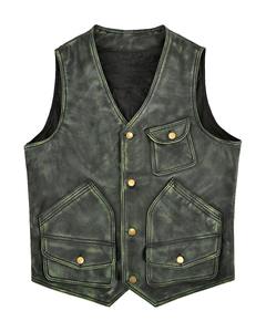 New 2025 Vest <b>Waistcoat</b> Waxed Real Cow Leather with Customized Size <b>Brown</b> <b>Men</b> 100% Genuine Leather Vest Wholesale Rate - Product Image 4