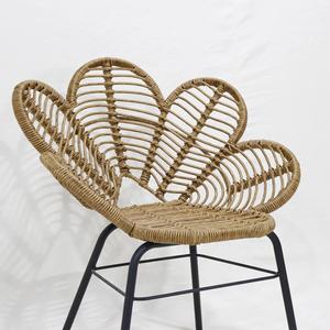 Comhome-Lit de jour en rotin en plastique naturel avec rangement intégré et coussins profonds pour un confort élégant - Product Image 4