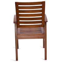 Chaise de salle à manger moderne en bois avec accoudoirs et dossier à lattes pour usage domestique