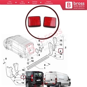 BSP1118-1 2 Piezas Reflector de Parachoques Trasero 1348401080 para Doblo Ducato Boxer Jumper Relay - Product Image 5