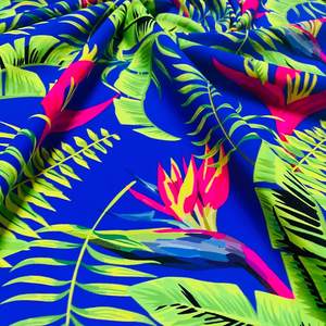 Tela de LICRA <span class=keywords><strong>el</strong></span>ástica para traje de baño, tejido ecológico de 4 vías con estampado de pájaros y flores, ropa de baile - Product Image 5