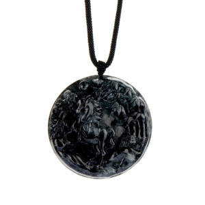 Collar de cadena de oro con cuentas de patrón numérico ámbar - Product Image 1
