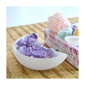 ถ้วยหินเซเลนไนต์ทำมือสำหรับตกแต่งบ้านด้วยคริสตัลธรรมชาติสำหรับการนั่งสมาธิการทำความสะอาดบ้านบรรยากาศสปา - Product Image 5