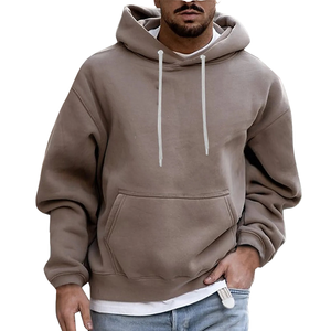 Sudadera cálida de lana con capucha de invierno para hombre de Color sólido, ropa de calle de moda, sudadera informal de ajuste Regular transpirable con capucha - Product Image 6