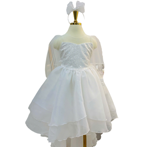 Vestido largo en capas de lentejuelas 2025 de alta calidad para niñas, muchas opciones de color, bodas informales, fiestas, ODM/OEM, hecho en Vietnam, niños - Product Image 1