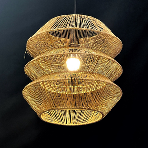 Eco-friendly Rattan Hanging <b>Lampshade</b> Lamps Home Decor Luxury Multi-layer Wholesale Nice Price From Vietnam - Product Image 5