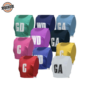 Qualité supérieure Logo personnalisé 100% Polyester respirant extensible Netball gilets lot de 6 bavoirs de fabricant indien - Product Image 1