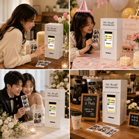 Imprimante photo instantanée compatible SLR avec écran tactile et logo personnalisé pour les fêtes d'anniversaire des enfants, machine photo pour iPad avec cadre en métal