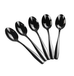 ชุดช้อนส้อมสแตนเลส4ชิ้นด้ามจับยาวสีดำด้าน - Product Image 5