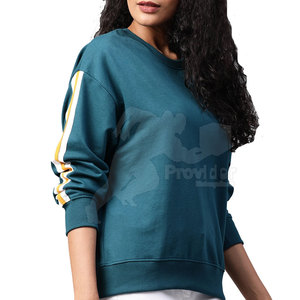 Fabrication pakistanaise couleur unie femmes sweats logo imprimé personnalisé décontracté femmes sweats - Product Image 5
