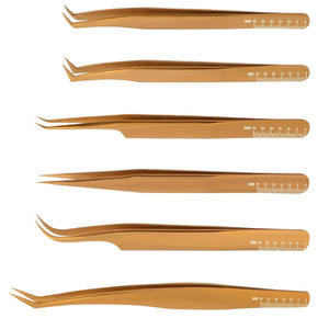 Pinzas para pestañas de acero inoxidable de gran venta, juego de 6 piezas, Punta puntiaguda, material de baja tasa y alta calidad, servicios OEM y ODM - Product Image 5