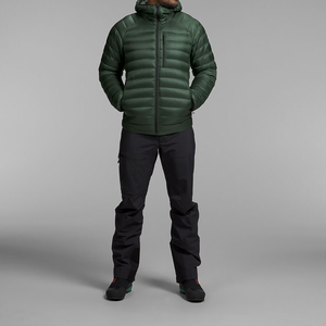 Veste d'hiver en duvet pour homme de haute qualité avec logo personnalisé, capuche, manteau matelassé noir, tissu en toile, nouveau streetwear, logo positionné à l'avant - Product Image 2