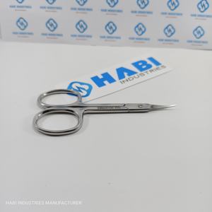 Tijeras para cutículas de hoja afilada de alta calidad, tijeras para cutículas de manicura Extra afiladas de acero inoxidable, mayorista HABI INDUSTRIES - Product Image 6