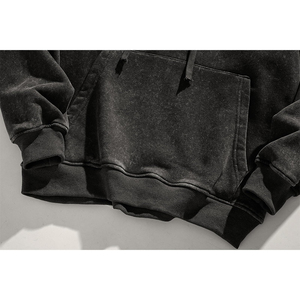 Fabricantes con logotipo personalizado Ropa de calle con capucha de algodón Lavado ácido Casual Oversize Pullover Impresión gráfica Puff Sudaderas con capucha Ecológico - Product Image 4