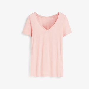 Haute qualité femmes 100% coton respirant col rond à manches courtes solide t-shirt avec Logo imprimé t-shirt femmes porter - Product Image 6