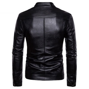 Produit le plus vendu Veste supérieure en cuir Meilleurs vestes en cuir minces pour hommes d'hiver Veste en cuir de conception personnalisée pour homme - Product Image 3