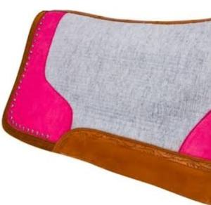 Venta caliente Premium Pink Nueva Zelanda Lana Fieltro Western Saddle Pad Vardhman Venta al por mayor Algodón Cuero Parche Diseño Caballo Fleece - Product Image 2