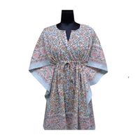 Mejor Precio: Kaftán de Algodón Ecológico para Mujer, Tallas Grandes, Estampado Indio, Cómodo, Ligero, Informal
