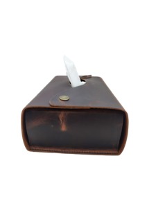 Caja de pañuelos de cuero hecha a mano de primera calidad para el hogar, la Oficina y el uso en hoteles, elegante soporte de pañuelos Rectangular con diseño de recarga fácil - Product Image 2