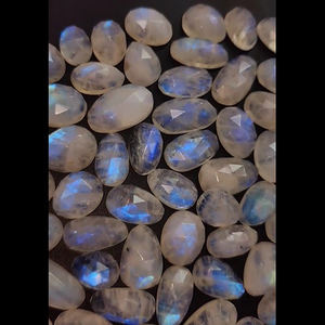 Cabujón de piedra lunar arcoíris Natural de alta calidad 13mm-21mm Oval Irregular 600 Cts Lot Rosecut Flat Back US $77 All High White Pink - Product Image 3