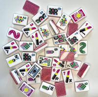 Jeu de cartes Mahjong vierge acrylique Monogramme personnalisé Jeux de tuiles Mahjong américain