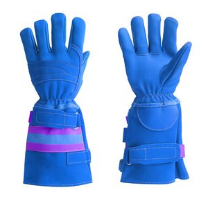 Haute résistance à la chaleur pompier utilisation gants de sécurité unisexe robuste coupe-vent gants en cuir gants de sécurité - Product Image 1