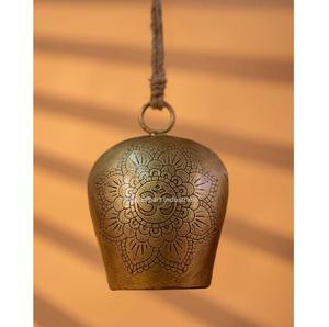 Royal Look Metal <b>Cow</b> <b>Bell</b> Decorative Antique Golden Plated Leather Hanging Animal <b>Cow</b> <b>Bell</b> at Best Sale Prices - Product Image 3