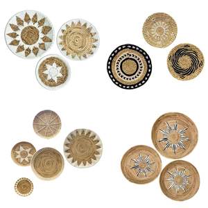 Décoration murale en style bohème Vietrustic Art, en jacinthe d'eau tissée et en coton, motif floral, pour chambre de bébé, anniversaire - Product Image 1